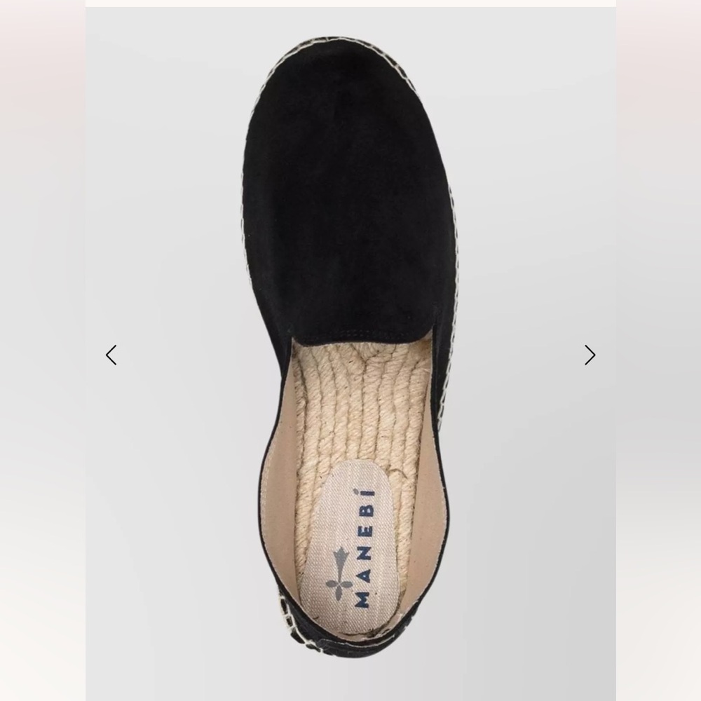 Manebi Suede Hamptons Black Espadrille Women Shoes Size 10/ EU 40 - Picture 2 of 11